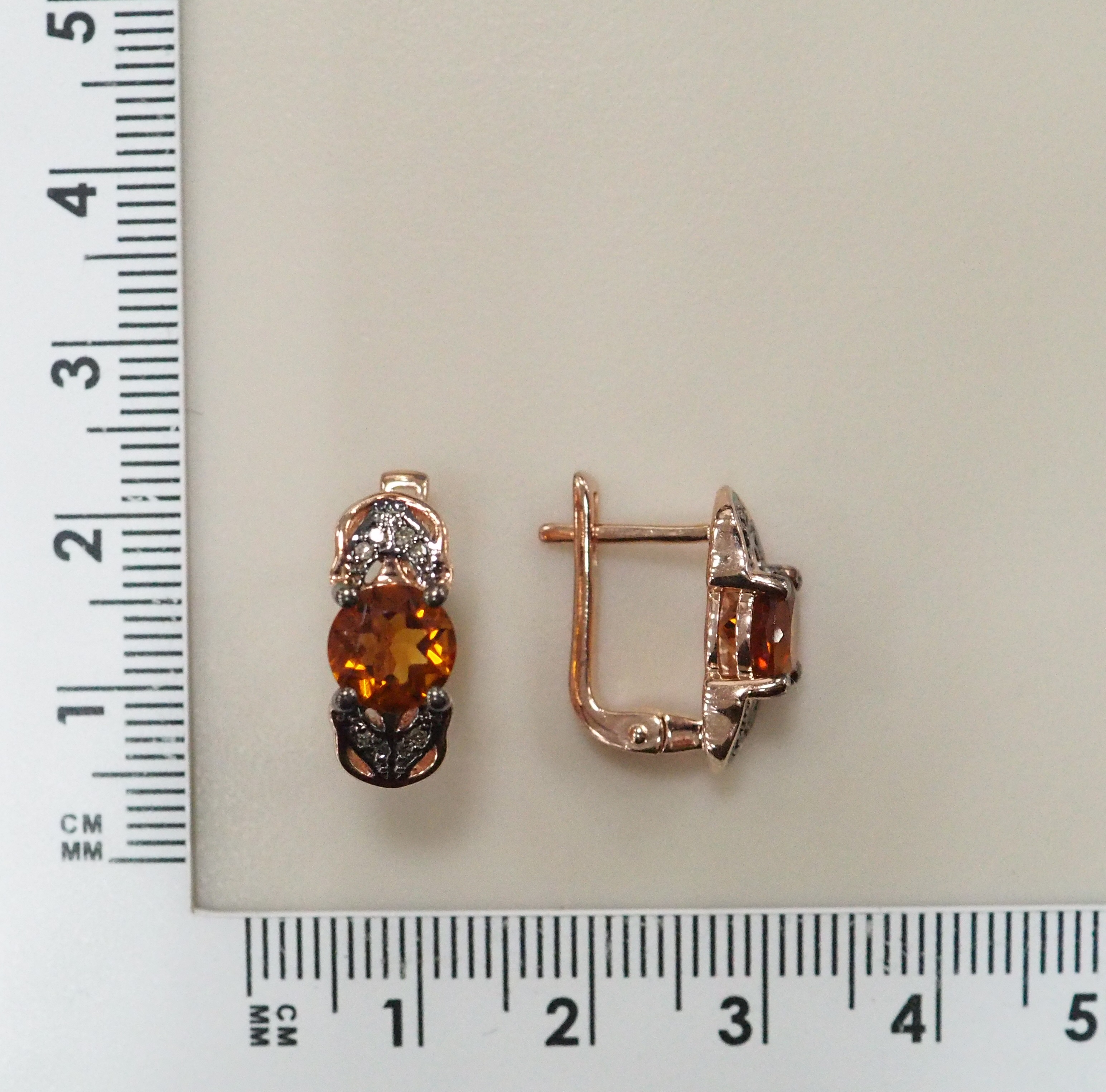 Серебряные серьги с цитринами Мадейра